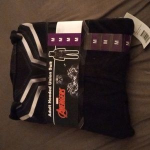 Black panther marvel avengers adult Hooded union suit Nwt size M